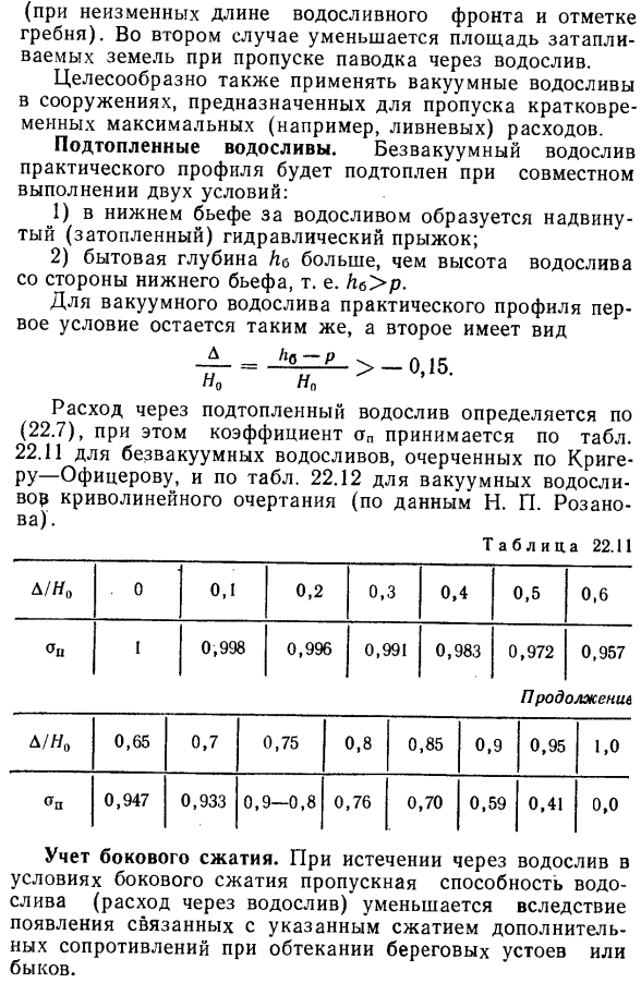 Водосливы практических профилей криволинейного очертания.