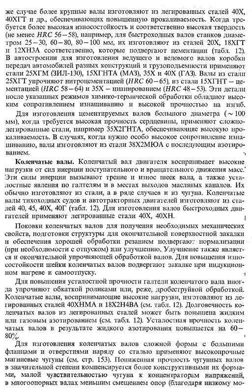 Стали (чугуны) и режимы упрочняющей термической и химико термической обработки, рекомендуемые для типовых деталей машин