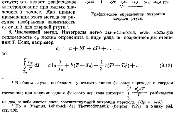 Калориметрическое определение энтропии химического соединения.