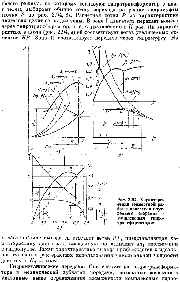Совместная работа гидротрансформаторов с двигателями и потребителями энергии. Основные типы гидротрансформаторов