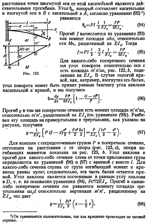 Определение прогиба консоли графоаналитическим методом