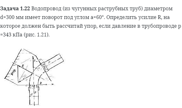 Задача 1.22 Водопровод (из чугунных раструбных труб)