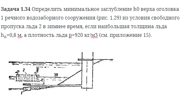 Задача 1.34 Определить минимальное заглубление