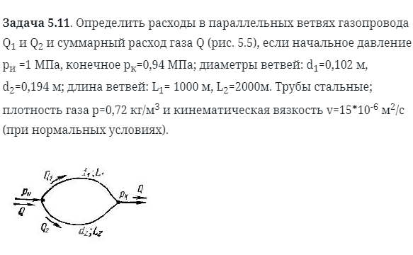 Задача 5.11. Определить расходы в параллельных