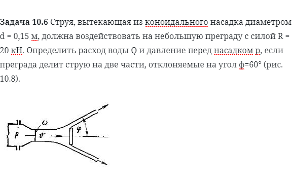 Задача 10.6 Струя, вытекающая из коноидального