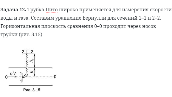 Задача 12. Трубка Пито широко применяется для измерения