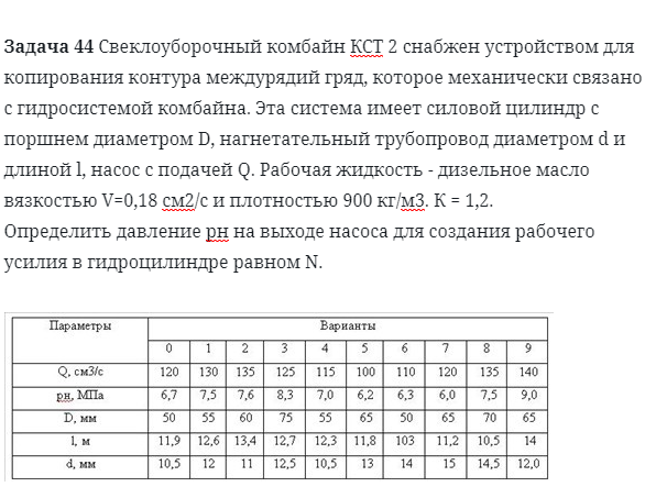 Задача 44 Свеклоуборочный комбайн 