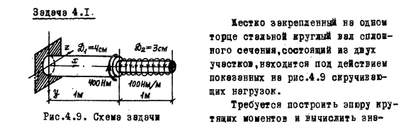 Задача 4.1. Жестко закрепленный на одном торце
