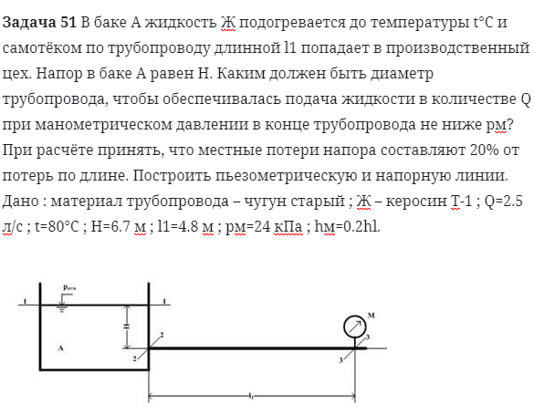 Задача 51 В баке жидкость подогревается до температуры