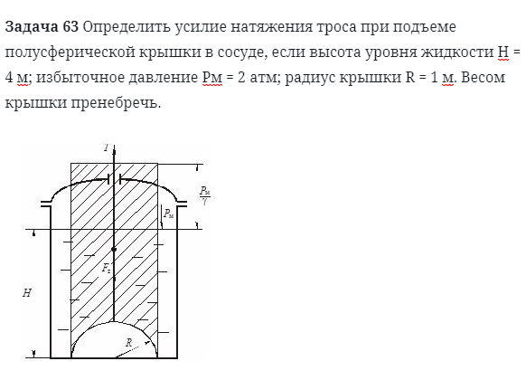 Задача 63 Определить усилие натяжения троса