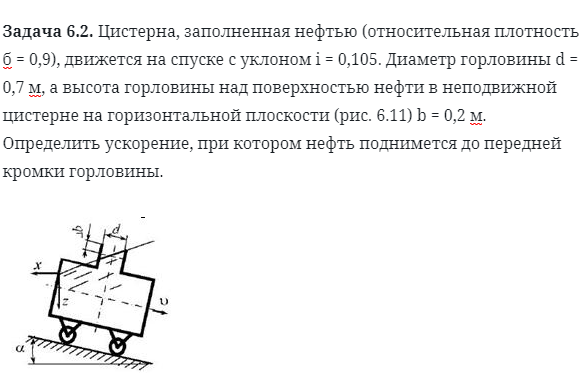 Задача 6.2. Цистерна, заполненная нефтью