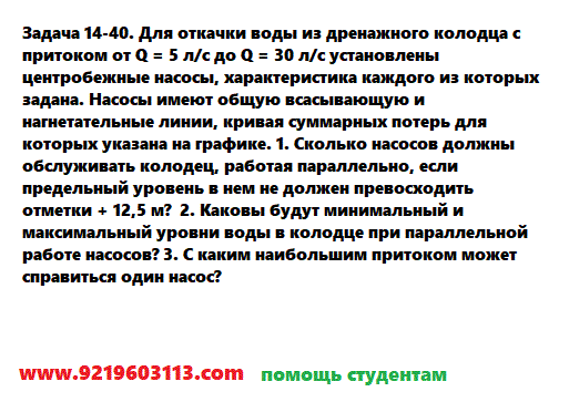 Задача 14-40. Для откачки воды из дренажного колодца