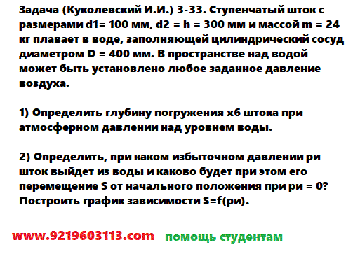 Задача 3.34. Тело в форме цилиндра с полушаровой 