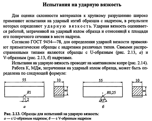 Испытания на ударную вязкость