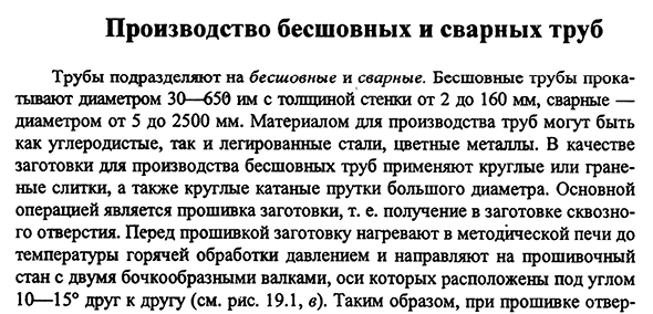 Производство бесшовных и сварных труб