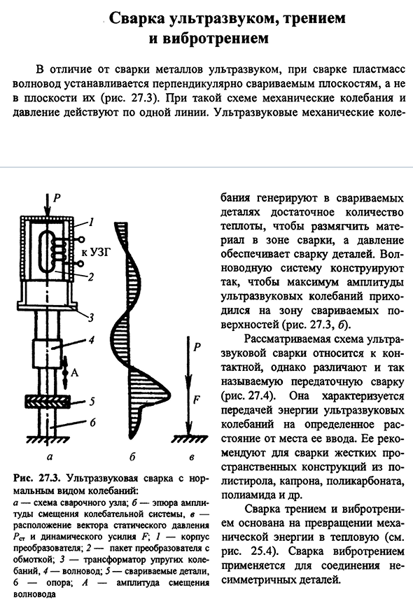 Сварка ультразвуком, трением и вибротрением