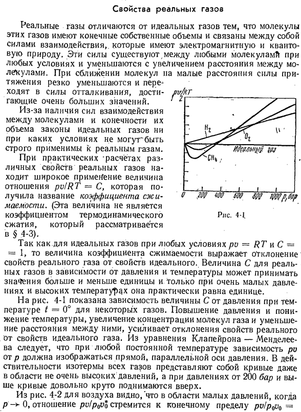 Свойства реальных газов.