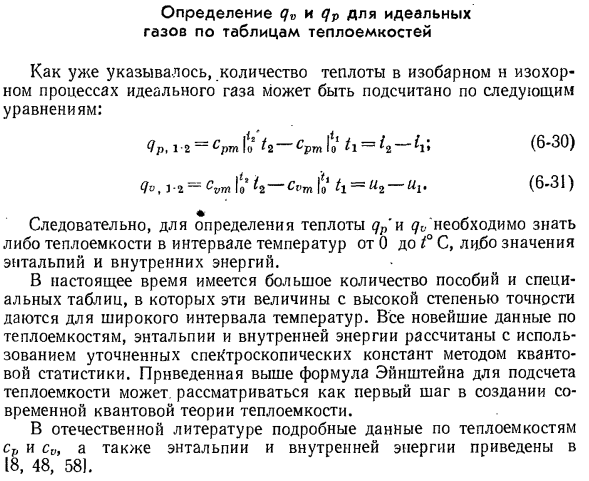 Приближенные значения теплоемкостей.