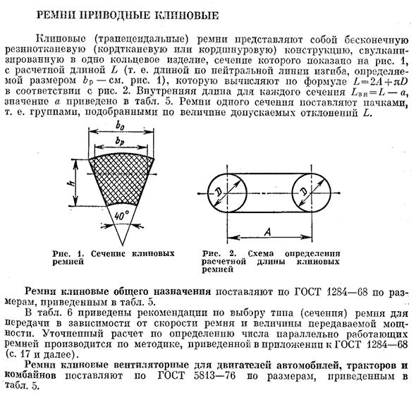 Ремни приводные клиновые