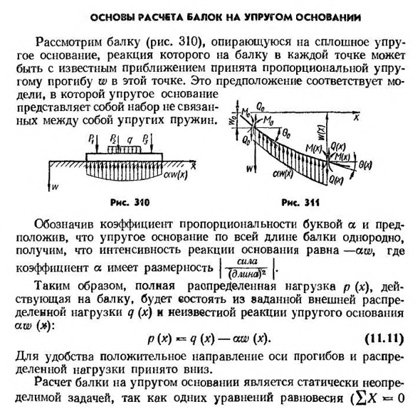 Основы расчета балок на упругом основании