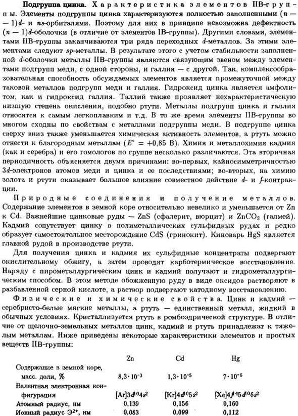 Подгруппа цинка