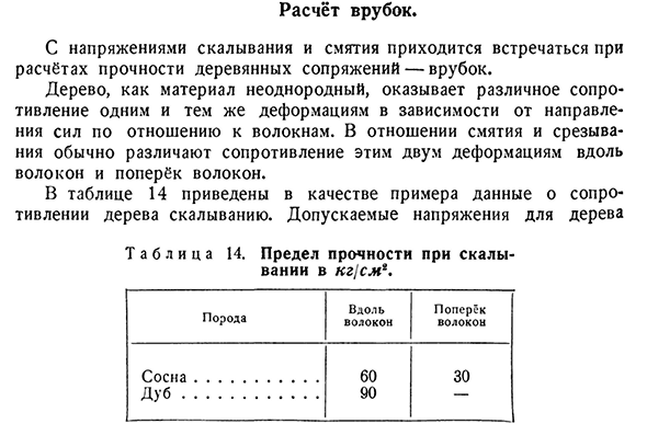 Расчёт врубок