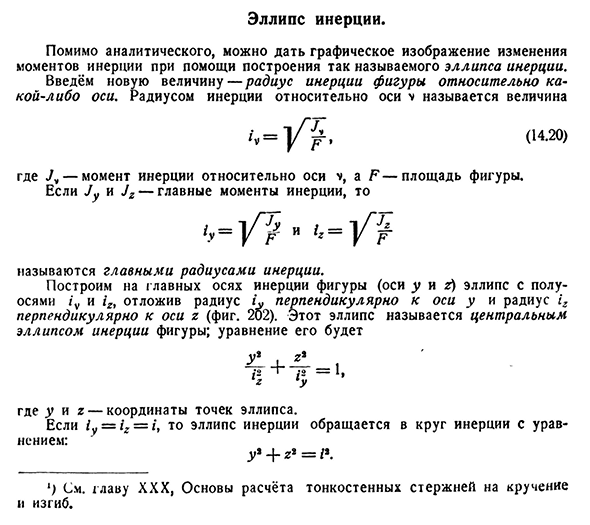 Эллипс инерции.