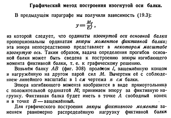 Графический метод построения изогнутой оси балки.