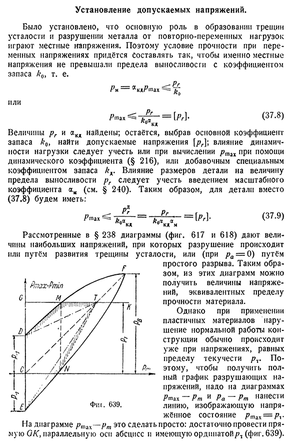 Установление допускаемых напряжений