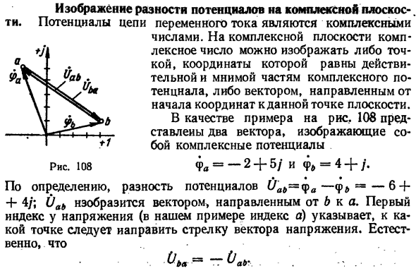 Изображение разности потенциалов на комплексной плоскости