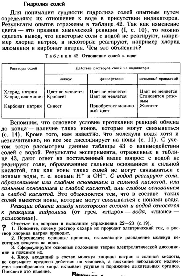 Гидролиз солей