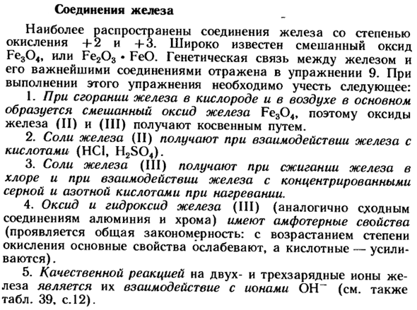 Соединения железа