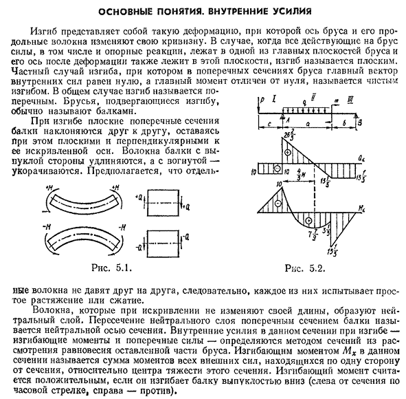 Основные понятия. внутренние усилия