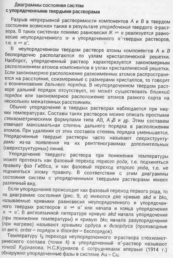 Диаграммы состояния систем с упорядоченными твердыми растворами