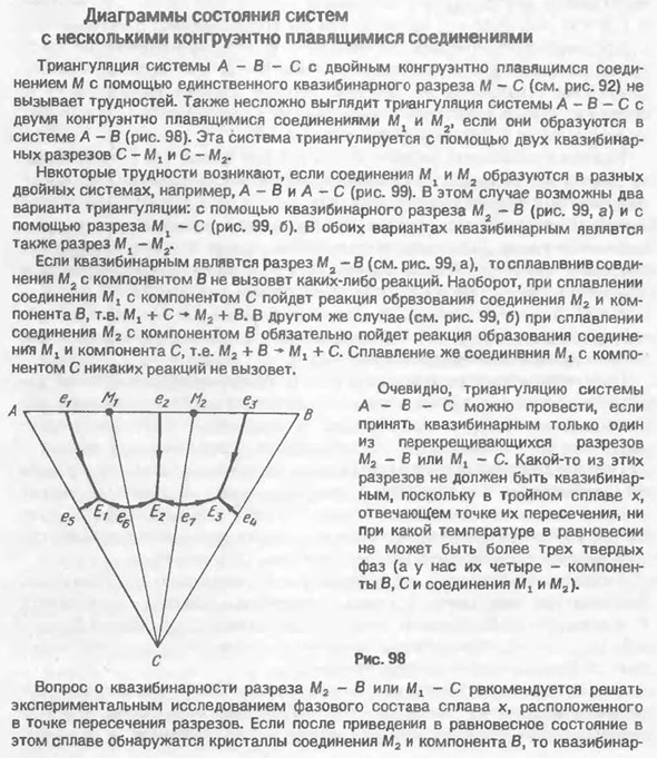 Диаграммы состояния систем с несколькими конгруэнтно плавящимися соединениями