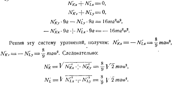 Давление вращающегося твердого тела на ось вращения