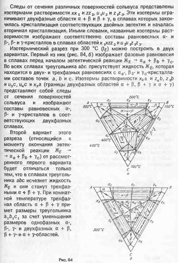 Диаграмма состояния системы с нонвариантным эвтектическим равновесием