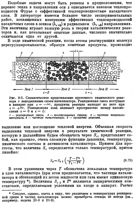 Теплообмен при наличии химического источника тепла