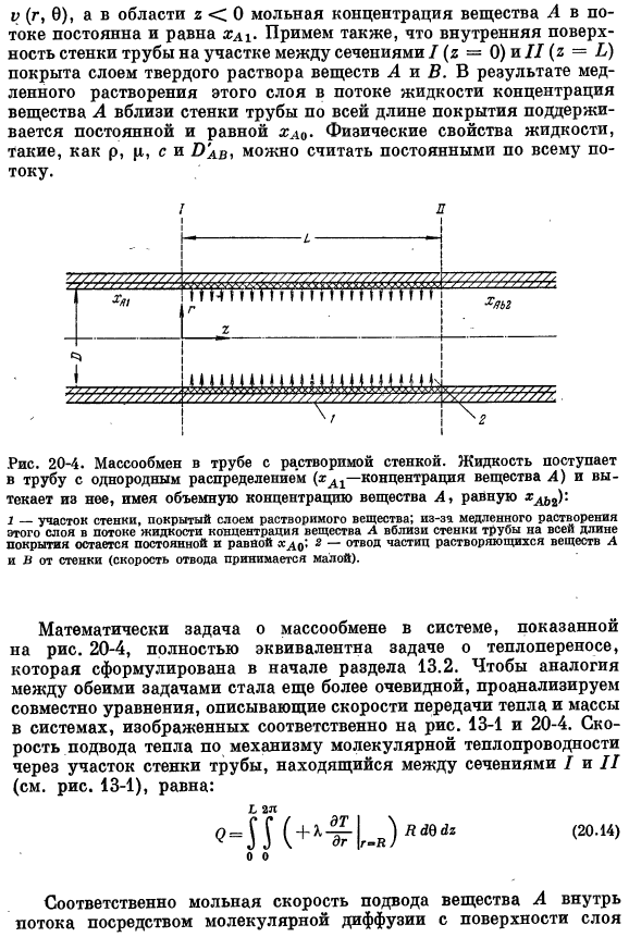 Корреляция для коэффициентов массоотдачи при малых скоростях массообмена