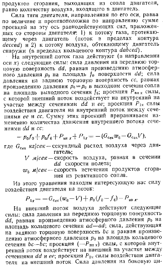 Сила тяги воздушно-реактивного двигателя