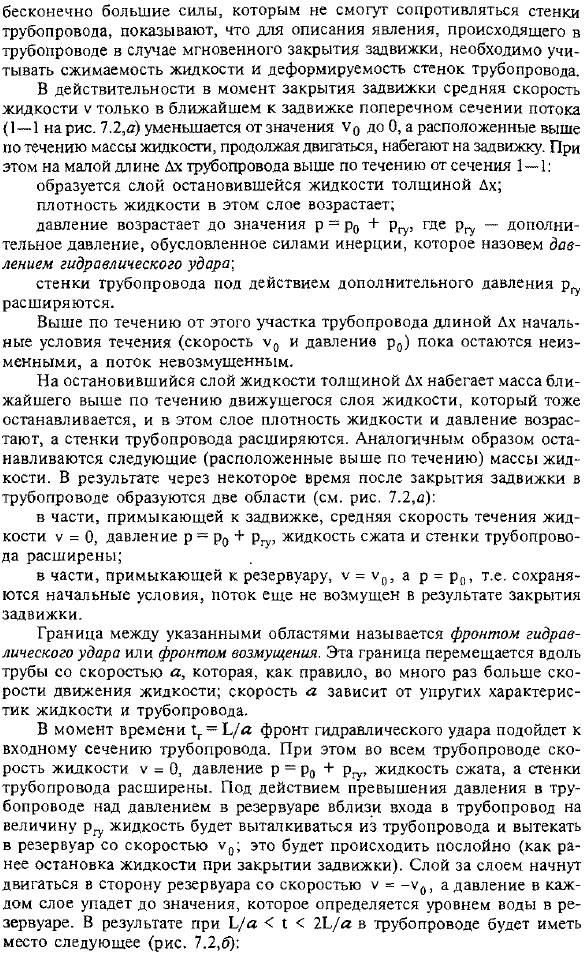 Общее описание гидравлического удара.