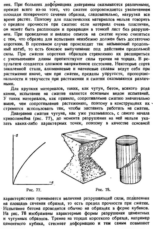 Опыты на сжатие