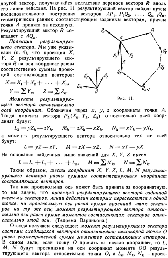 Скользящие векторы, сходящиеся в одной точке. Результирующий вектор