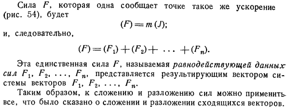 Сложение сил. Равнодействующая