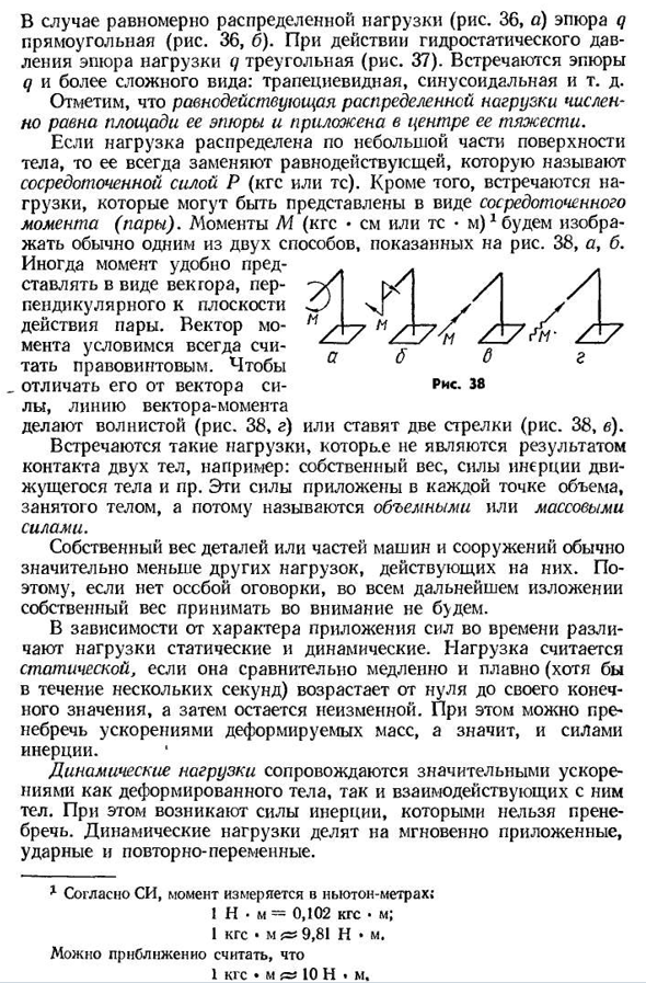 Классификация внешних сил