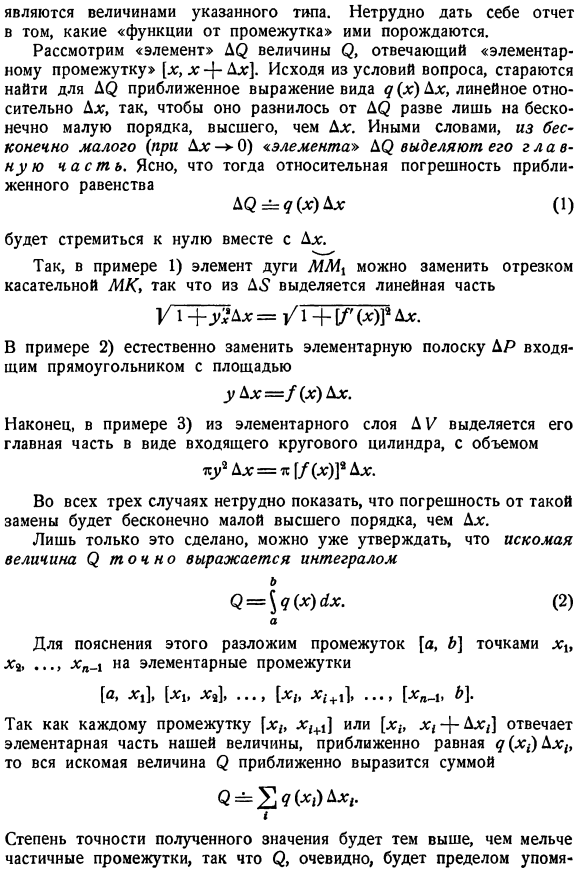 Схема применения определенного интеграла