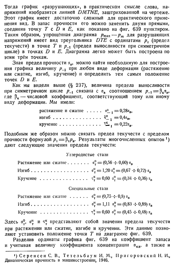 Установление допускаемых напряжений