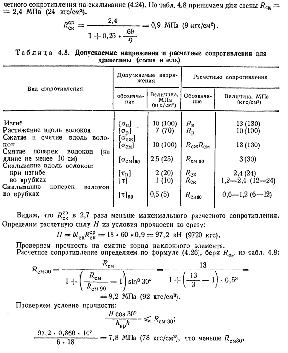 Расчет врубок