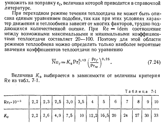 Результаты экспериментального исследования теплоотдачи в трубах и каналах