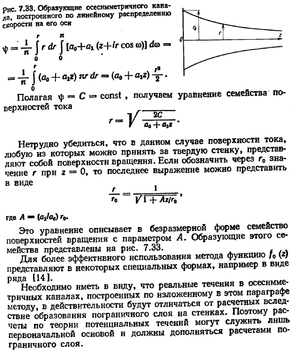 Потенциальные течения в осесимметричных каналах.